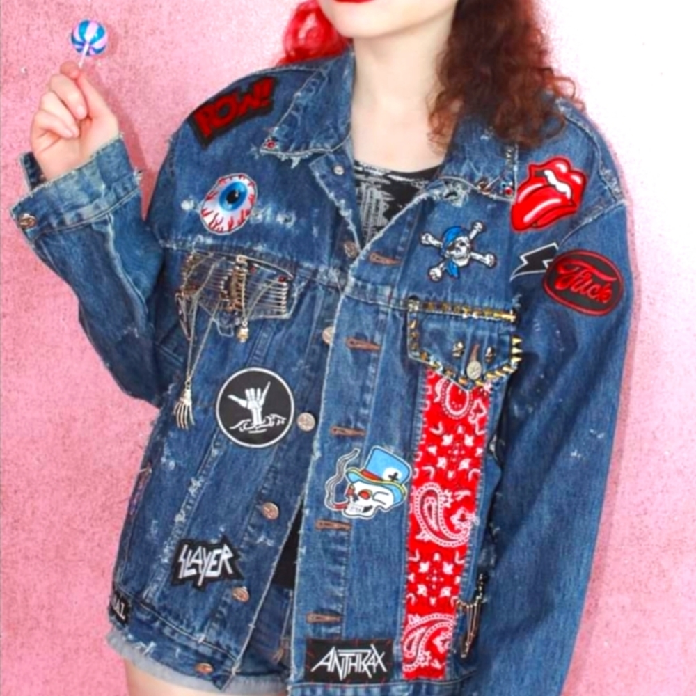 SOLD!!! Customized punkrock Calvin Klein Vintage y2k-trucker - Picture 12 of 16